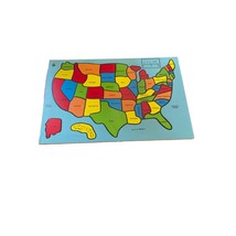 Wooden Frame Tray Puzzle Educational United States Educational MapToy 14x9.5 - £31.16 GBP
