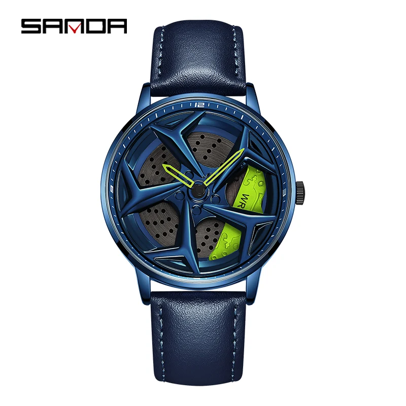 Fashion Men Watch Luxury 360 Rotating Car Wheel Dial Sports Quartz Watch... - $45.76