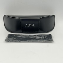 Aspire Black Eyeglass Optical Case Faux Leather Hook Loop NEW w/ Cleaning Cloth - £7.61 GBP