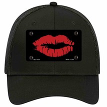 Full Red Lips Novelty Black Mesh License Plate Hat - £23.24 GBP