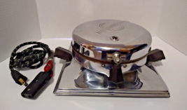 Vintage MCM Waffle Iron with Cord Dominion Electric Corp Model 596, Bakelite - £16.73 GBP