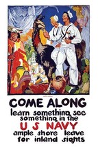 Come along - learn something, see something in the U.S. Navy Ample shore leave f - $19.97