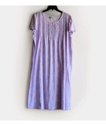 Miss Elaine Plus Woman Long Cotton Blend Nightgown Lavender Pink Paisley 1X - $39.28 CAD