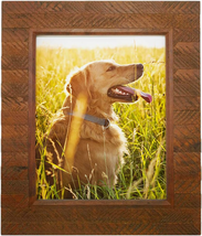 11X14 Picture Frame Rustic Brown, Handmade Wood Plank Design, Photo Fra - $70.28
