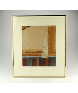 *17&quot; x 20&quot; Framed Art Abstract Mixed Media Collage Fabric Paper - $188.72 CAD