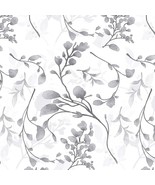 Orainege Grey Flora Peel And Stick Wallpaper Floral Contact Paper 17 Poi... - £33.34 GBP