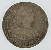 1804-PTS PJ 4 Reales Silver Coin King Charles III Potosi Bolivia Mint - £136.89 GBP