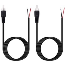 (2 Pack 6 Ft) Speaker Wire Rca Male Plug Jack Connector To Bare Wire Open End Pi - £17.97 GBP