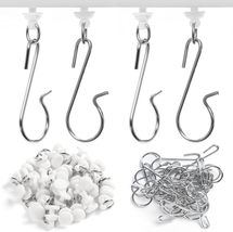 60 Pieces Shower Curtain Pack of 30 Pieces Hooks and 30 Pieces Gliders for Track - £11.21 GBP