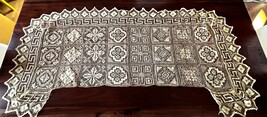 Antique Sicilian filet lace Mantle Cloth 54" x 20" Ecru - $136.57 Antique Sicilian filet lace Mantle Cloth 54" x 20" Ecru - $136.57