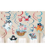 Ahoy Pirate Sea Life Ocean Animals Swirl Party Decorations Shark Birthda... - $15.40 CAD