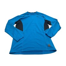 Nike Pro Fitted Shirt Mens XL Blue Dri-Fit Crew Neck Raglan Long Sleeve Pullover - £23.90 GBP