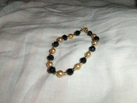 &quot;Glass Pearls&quot; bracelets: gold, light sage green and lavender - £1.59 GBP