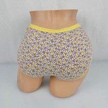 Victoria&#39;s Secret Signature High Leg Brief Cotton Panties M 6 Yellow Flo... - £23.70 GBP