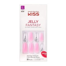 KISS JELLY FANTASY ON-TREND TRANSLUCENT AMAZING GEL LOOK 28 NAILS #KGFJ102S - $9.99