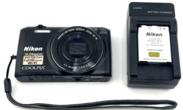 Nikon Coolpix S6800 Digital Camera Black 16MP 12x Zoom WiFi TESTED - £153.52 GBP