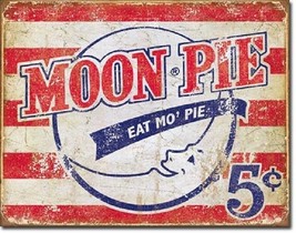 Moon Pie Logo Kitchen Cafe Snack Lunch Home Retro Wall Decor Metal Sign - £12.82 GBP