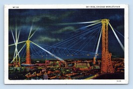 Sky Ride Century of Progress Exposition Chicago IL 1933 Linen Postcard Q4 - £3.85 GBP