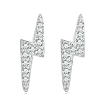 Bamoer 925 Silver Lightning Stud Earrings for Women Fashion Earrrings Jewerly We - £15.93 GBP