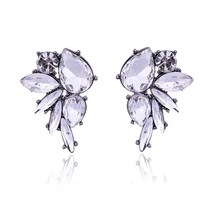 Fashion Butterfly Shape Crystal Opal Stone Stud Earrings Rhinestone InlaidColor  - £6.53 GBP