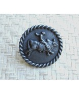 Bull Rider Cabinet Knob Drawer Pull Western Cowboy Decor Pewter Silvertone - $3.00