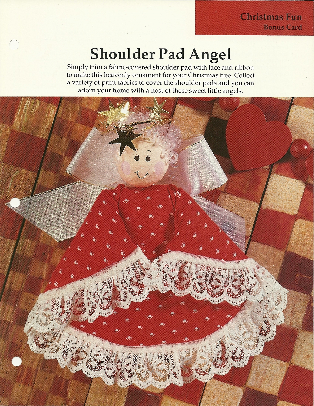Shoulder Pad Angel Instructional Leaflet Christmas Tree Ornament Vintage - $1.99