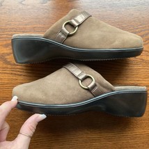 Vionic Adelaide Clog Women 8 Brown Suede Leather Casual Comfort Nubuck M... - $31.29