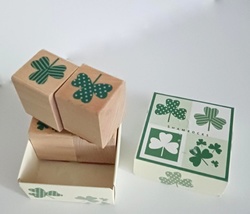 Ultra Rare Vintage Shamrock Clover Leaf Rubber Stamps in Woodblock Paper... - £17.26 GBP