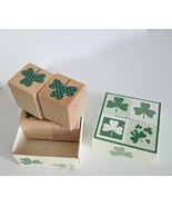 Ultra Rare Vintage Shamrock Clover Leaf Rubber Stamps in Woodblock Paper... - $21.95