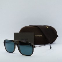 TOM FORD FT0910 52V Classic Dark Havana With Dark Ruthenium/Dark Teal 59-16-1... - £167.07 GBP