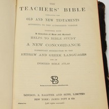 Holy Bible Teachers Edition 1898 Old and New Testaments Bagster Hebrew a... - $94.07