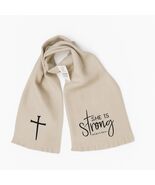 She Is Strong Christian Scarf Proverbs 31:25 | Faith Inspirational Beige Knit... - $7.92