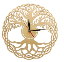 Medieval Tree of Life Wooden Wall Clock - Eco-Friendly, Sustainable, Zer... - $49.00