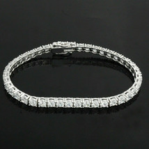 7Ct Round Cut Simulated Diamond 14k White Gold Over Wedding Tennis 7&quot; Bracelet - £267.27 GBP