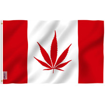 Anley 3x5 Feet Marijuana Leaf Canada Weed Flag - Canadian Marijuana Leaves Flags - £6.33 GBP