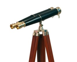 62" Floor Standing Admiral's Solid Brass Binocular Adjustable Tripod Telescope - £330.97 GBP