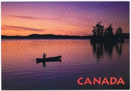 Postcard Canoeist Sunset Algonquin Park Ontario 4.5&quot; x 6.5&quot; - £2.32 GBP