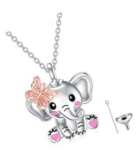 Elephant Cremation Urn Necklace for Human Pet Ashes 925 Sterling Silver - $186.30