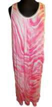 Secret Treasures Women&#39;s Pink Tie Dye Midi Nightgown -Pockets- Plus Size 3X - £15.63 GBP