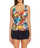 Badgley Mischka Swimsuit Women&#39;s Ibiza Twist Tankini Top &amp; Skirted Bikin... - $44.98