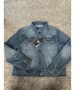Frye Womens Western Denim Studded Distressed Jacket Button Detail Size M... - $102.24 CAD