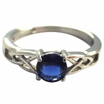 Celtic September Birthstone Ring Blue Cubic Zirconia Engagement Band Sizes 5-10 - £15.97 GBP