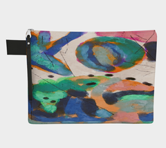 Original Abstract Art Canvas Wristlet Clutch Bag Cosmetics Bag Accessory Pouch - £35.44 GBP