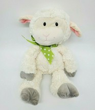 Animal Adventure Lamb White W Polka Dot Bow  Plush 13&quot; Stuffed Animal To... - $21.24