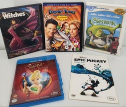 Animation DVD Bundle Shrek Tinker Bell The Witches Looney Tunes Epic Mickey - £75.70 GBP