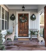 DEER DISTRESSED MAJESTIC RUSTIC METAL CHRISTMAS DECOR SET OF TWO BIG SIZE - $683.34 CAD