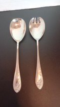 Potter and Sheffield Silva Salad Set Silver Plate Vintage 8 Inches Long - $12.34