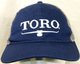 Toro Bull Logo Lawn Equipment Trucker Hat Blue &amp; Gray Mesh Cap Adjustable - $11.40