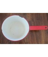 Vintage ~ Enamelware ~ Red &amp; White ~ Handled Pot ~ Pan ~ Farmhouse Cookw... - $651.12 MXN