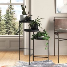 Modern Dark Grey Metal 3-Tier Flower Pot Plant Stand - $2,764.34 MXN